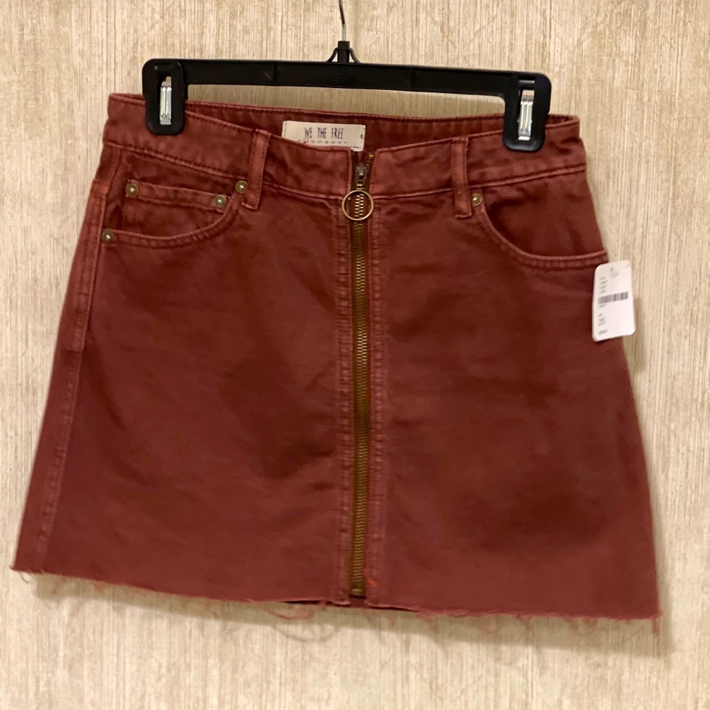 Free People Zip It Up Mini Skirt